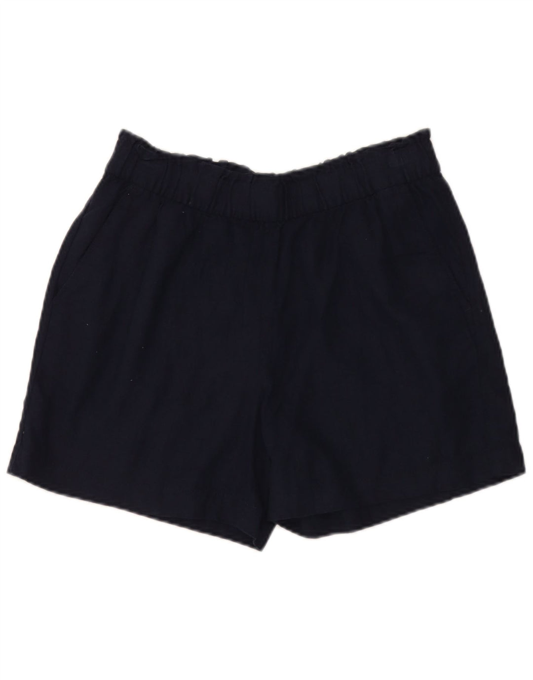 Marks & Spencer Womens Casual Shorts UK 12 Medium W32 Navy Blue Flax