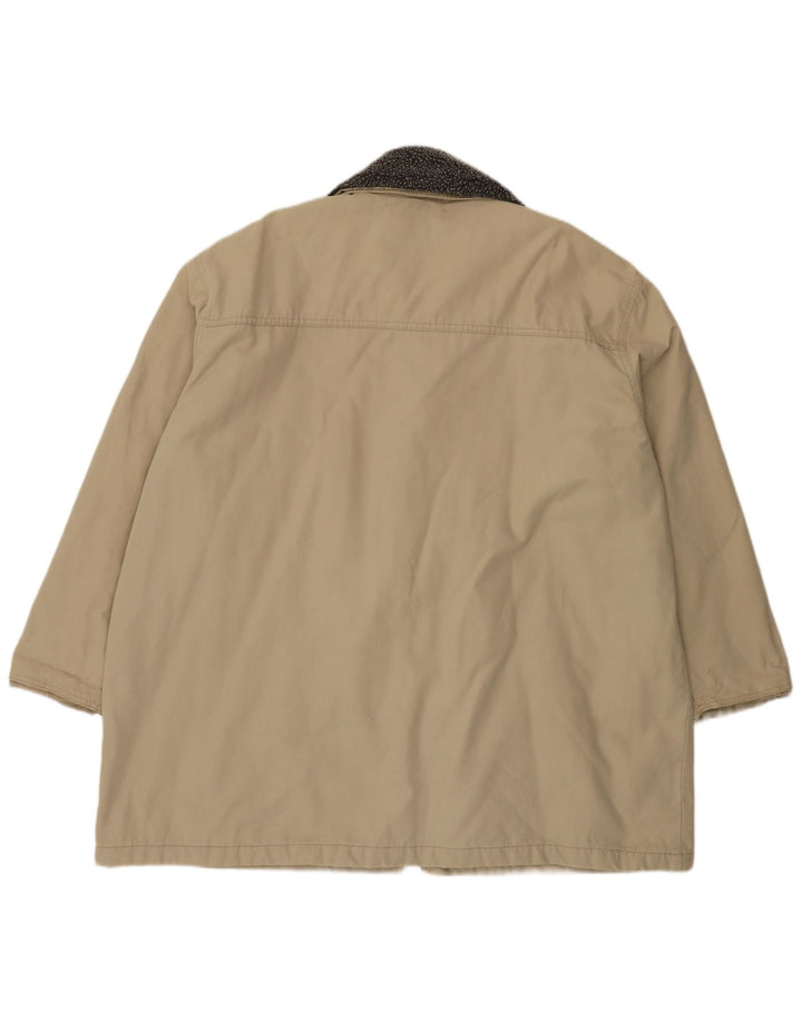 Vintage Mens Duffle Jacket UK 46 3XL Beige Cotton