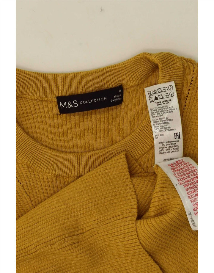 Marks & Spencer Womens Vest Top UK 10 Small Yellow Viscose