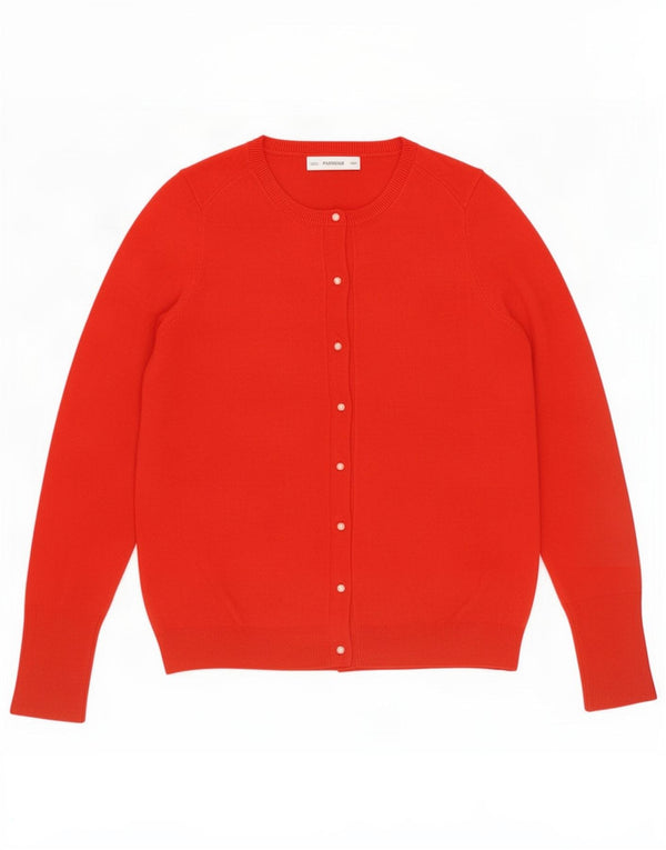 Zara Cardigan Femme Pull UK 12 Viscose Rouge Moyen