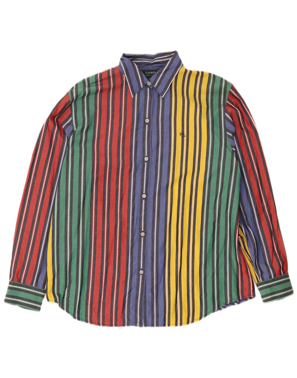 Ralph Lauren Womens Shirt UK 16 Large Multicoloured Striped Cotton