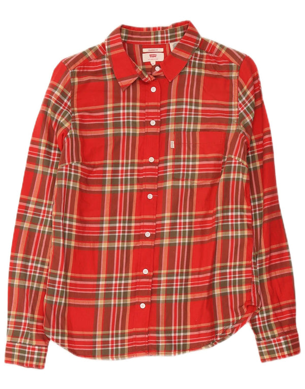Γυναικείο Levi's Classic Fit Flannel πουκάμισο UK 10 Small Red Check Cotton