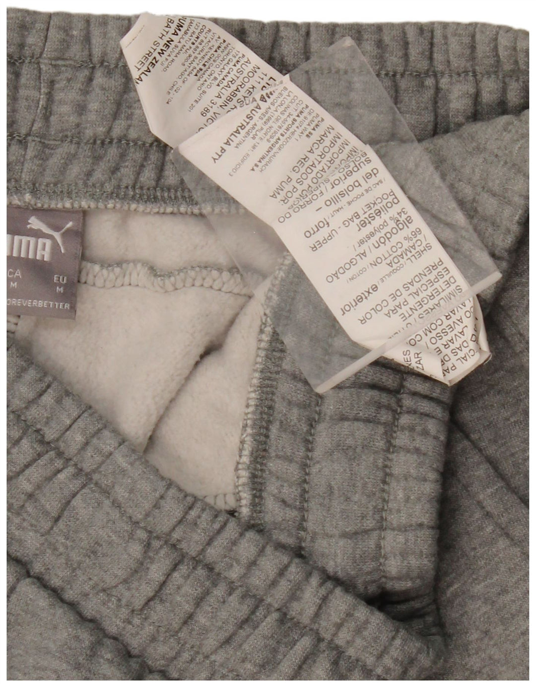 Puma Womens Tracksuit Trousers UK 12 Medium  Grey Cotton