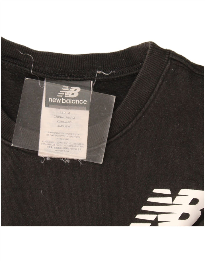 New Balance Mens Graphic Sweatshirt Jumper Small Black Cotton