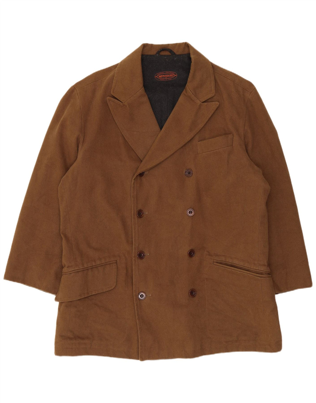 Montedoro Mens Double Breasted Coat UK 42 XL Brown