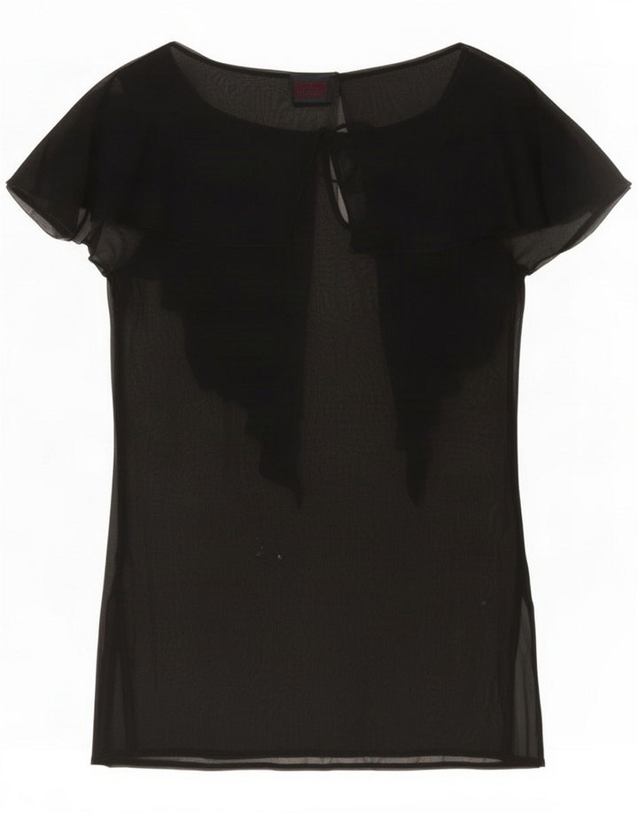 C'EST COMMECA Camicetta oversize da donna Top UK 10 Piccola viscosa nera