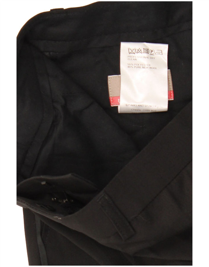 Gerade Herren-Anzughose von Marks & Spencer, W32, L31, schwarzes Polyester