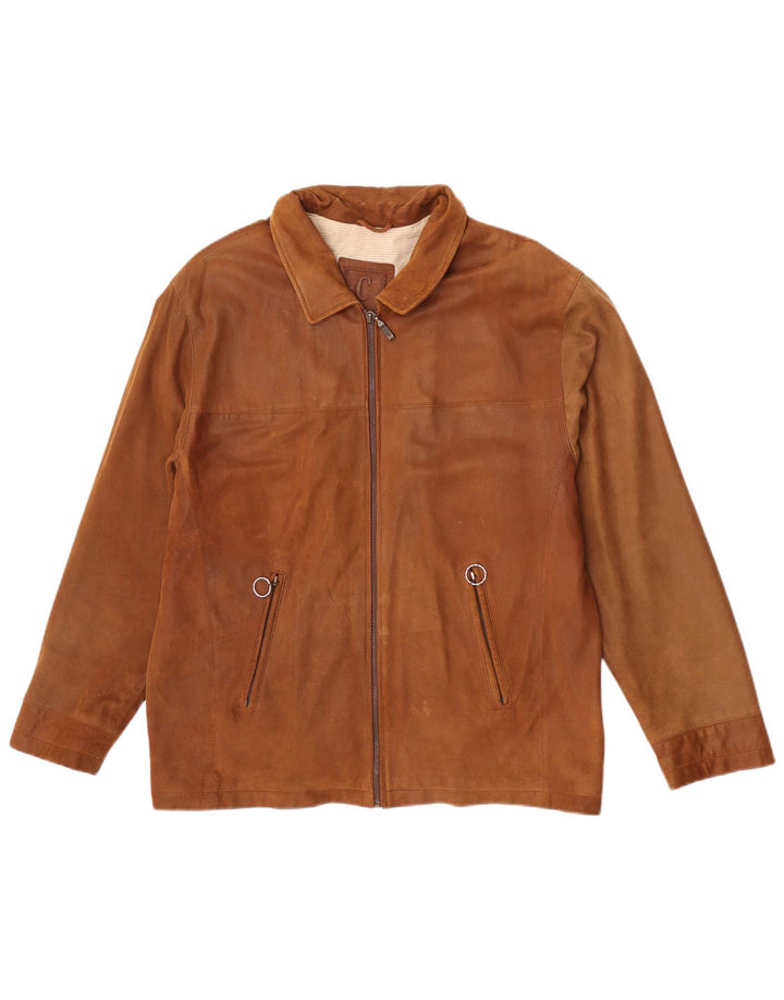 Commander Mens Leather Jacket IT 48 Medium Brown Leather
