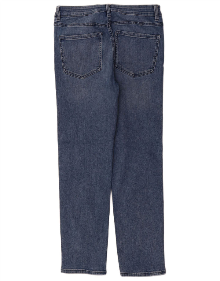 Marks & Spencer Womens Straight Jeans UK 12 Medium W30 L29 Blue Cotton