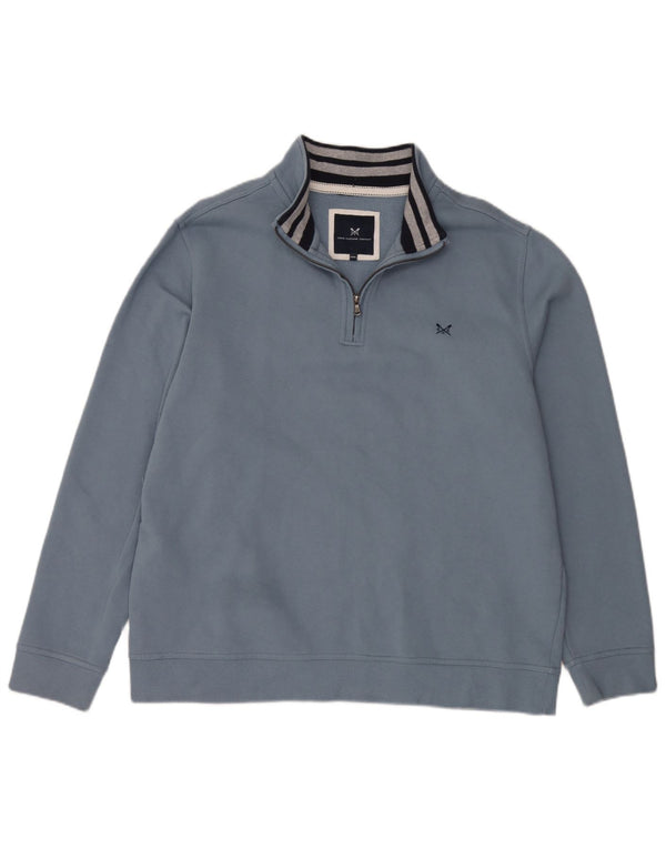 Crew Clothing Felpa con collo con zip da uomo Maglione 3XL Cotone blu