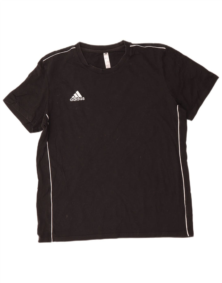Adidas Mens T-Shirt Top Large Black Cotton