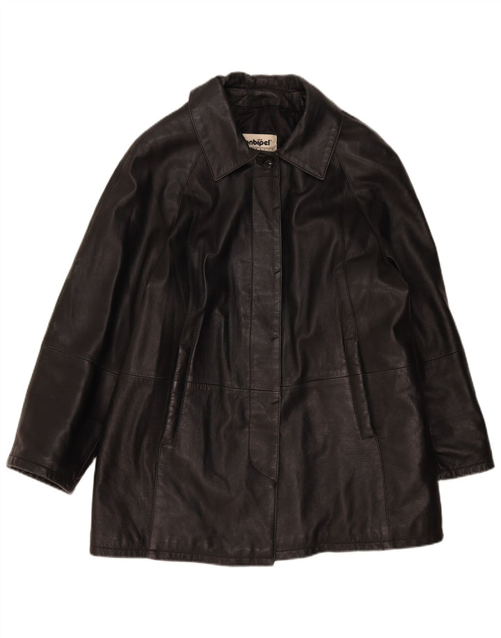 Conbipel Dame Loose Fit Læderfrakke IT 44 Medium Sort