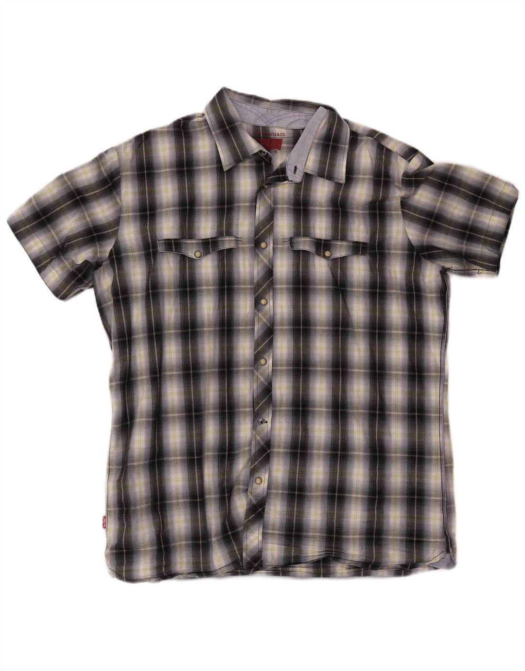 Camicia a maniche corte da uomo LEVI'S 2XL cotone a quadri nero