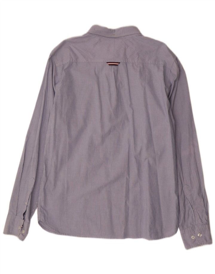 KANGOL Herreskjorte XL Blå nålestribet bomuld
