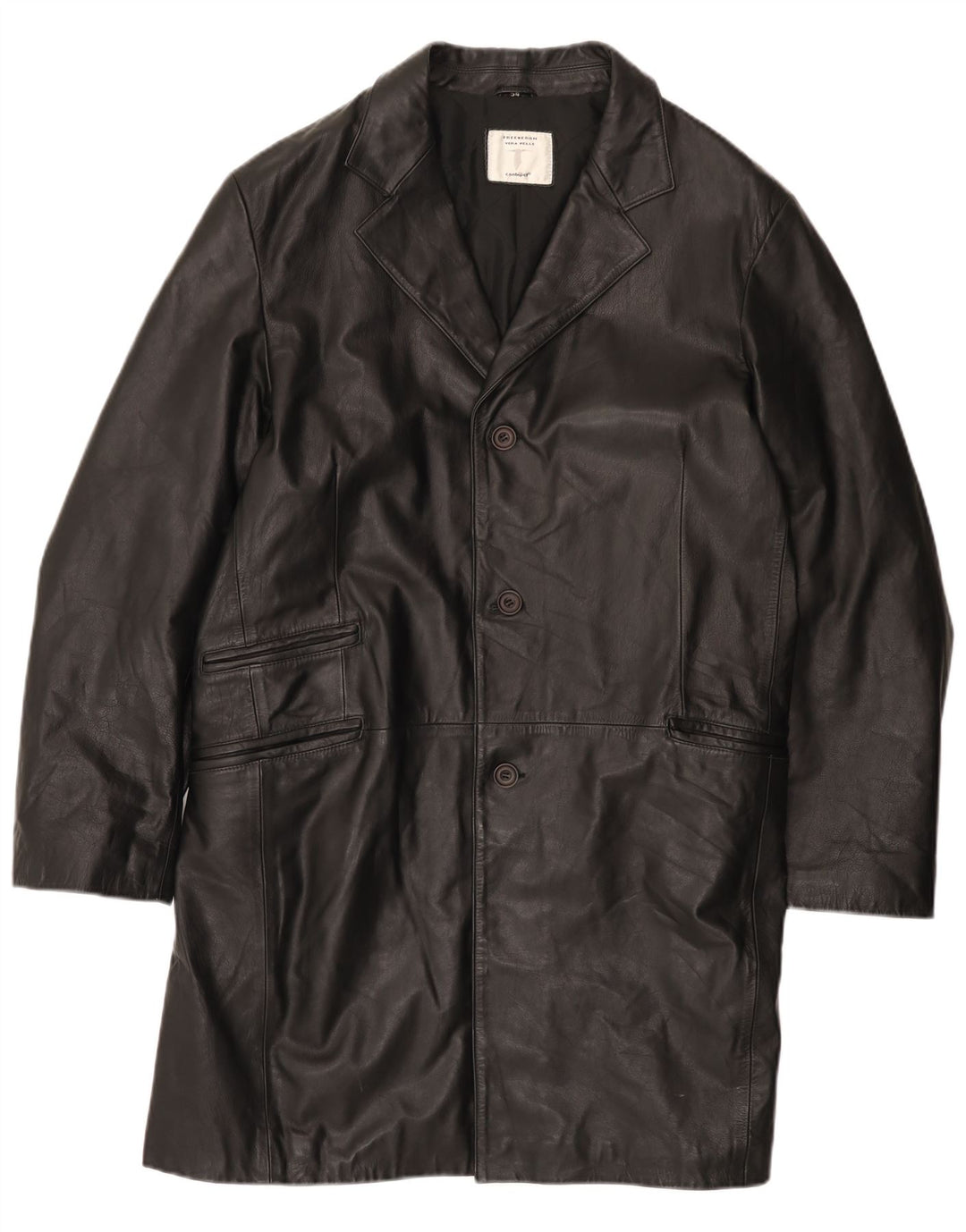Cappotto Uomo In Pelle Airone Libero Conbipel IT 54 XL Pelle Nera
