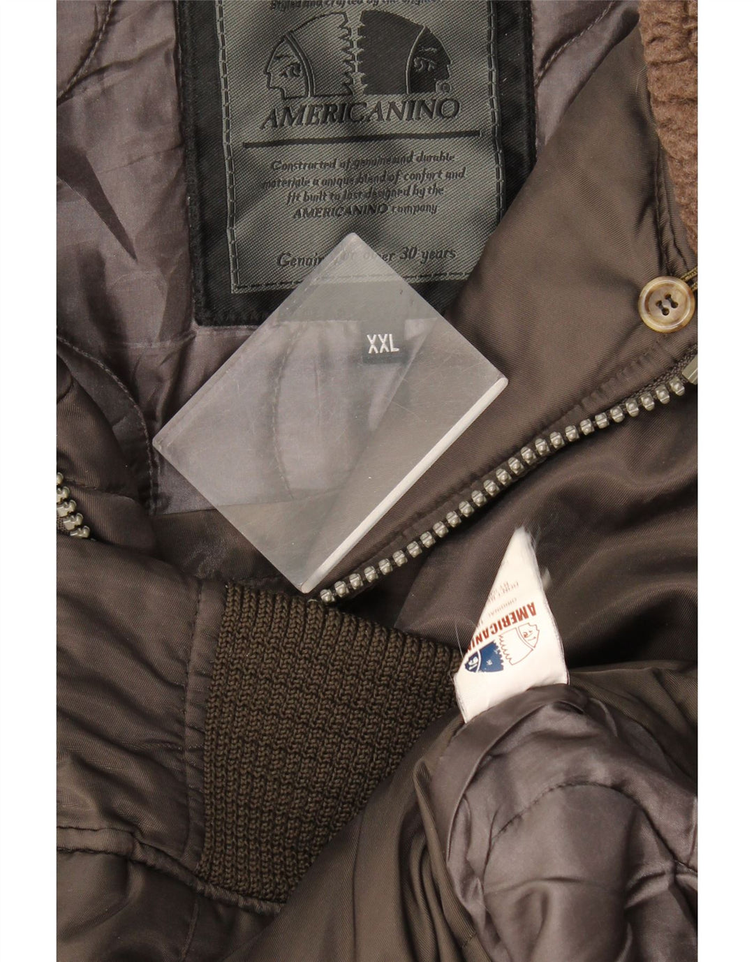 Americanino Mens Bomber Jacket UK 44 2XL Brown Nylon