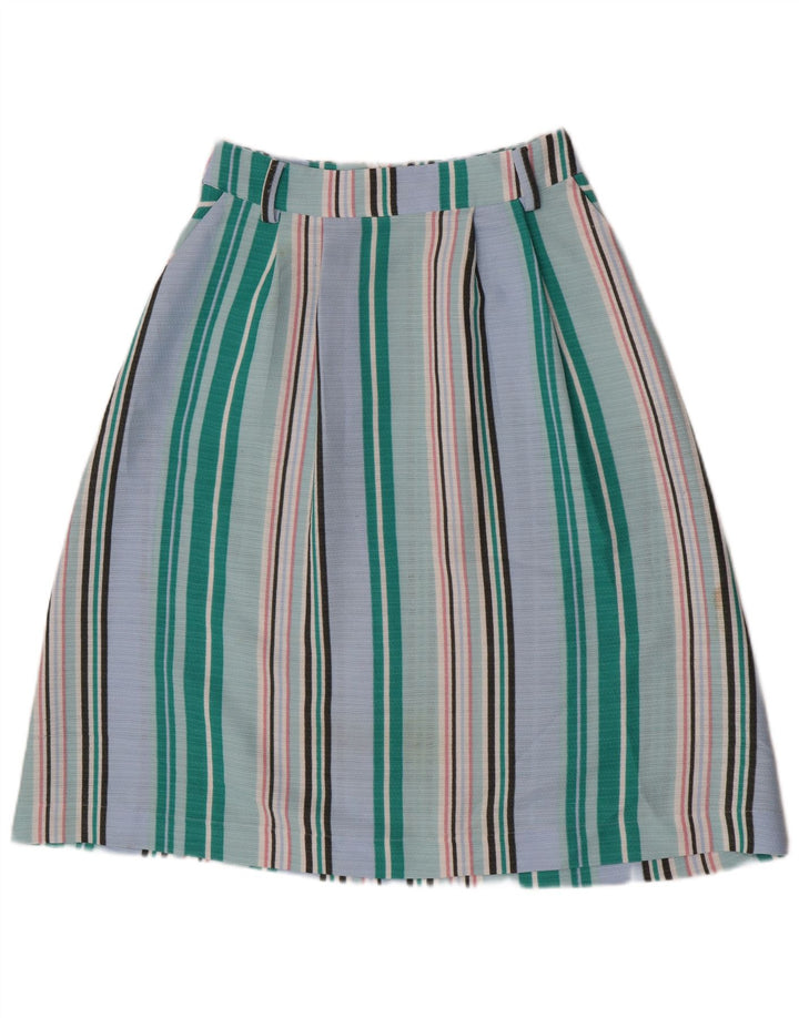 Oasis A-line nederdel til kvinder UK 10 Small W27 blå stribet polyester