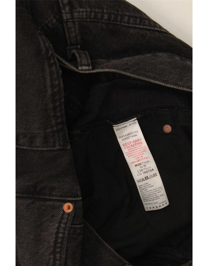 Topshop Womens Straight Jeans W28 L30 Black Cotton
