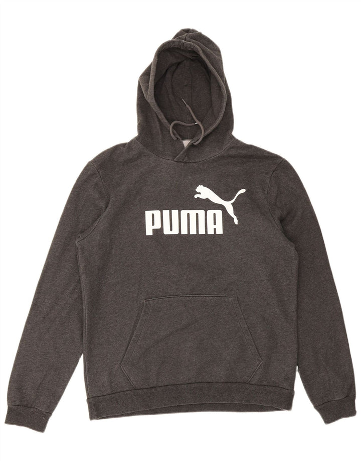 Felpa con cappuccio grafica PUMA da uomo in cotone grigio medio