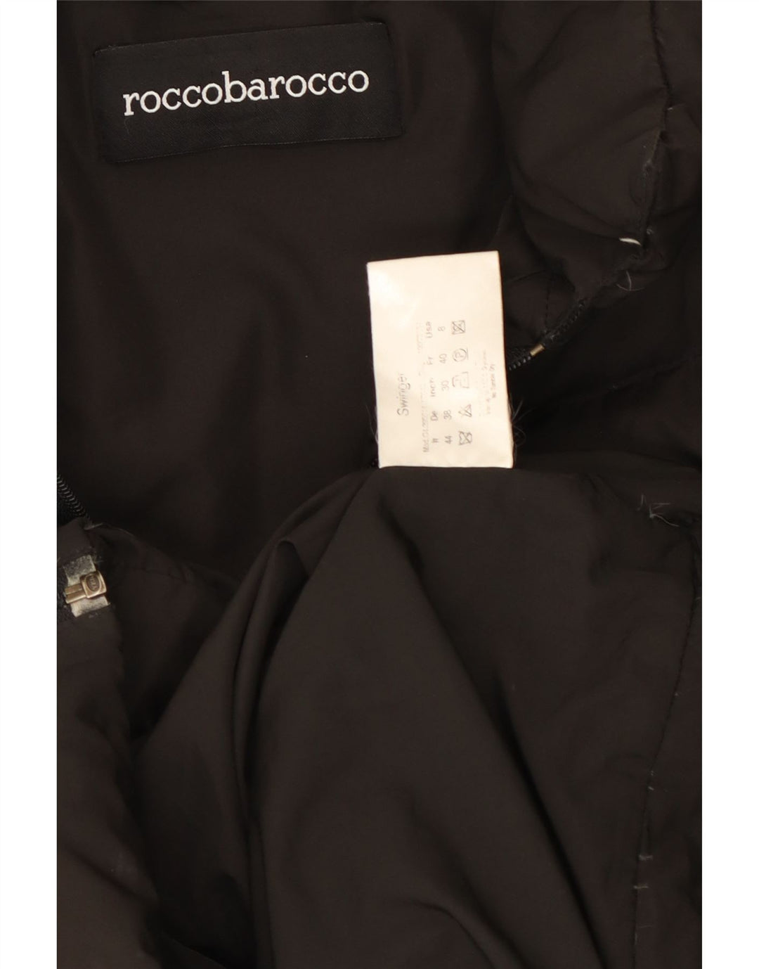Roccobarocco Womens Padded Coat US 8 Medium Black