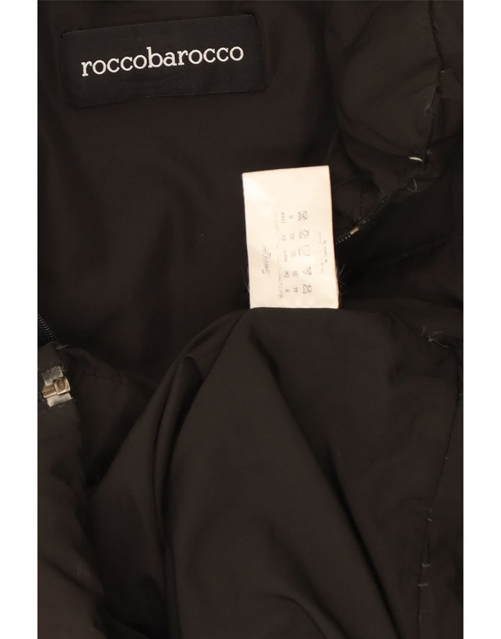 Roccobarocco Womens Padded Coat US 8 Medium Black