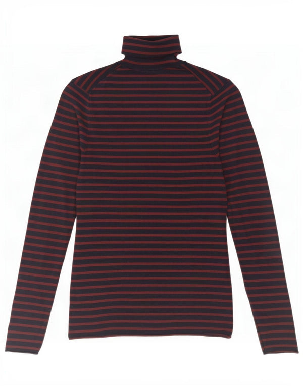 Top Zara da donna a maniche lunghe UK 12 viscosa a righe blu navy medio