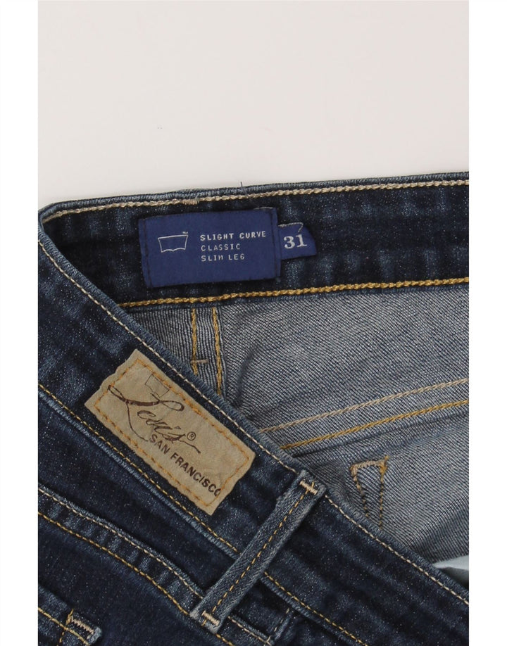 LEVI'S Womens Slight Curve Slim Jeans W31 L29 Navy Blue Cotton Vintage Levi's and Second-Hand Levi's from Messina Hembry 