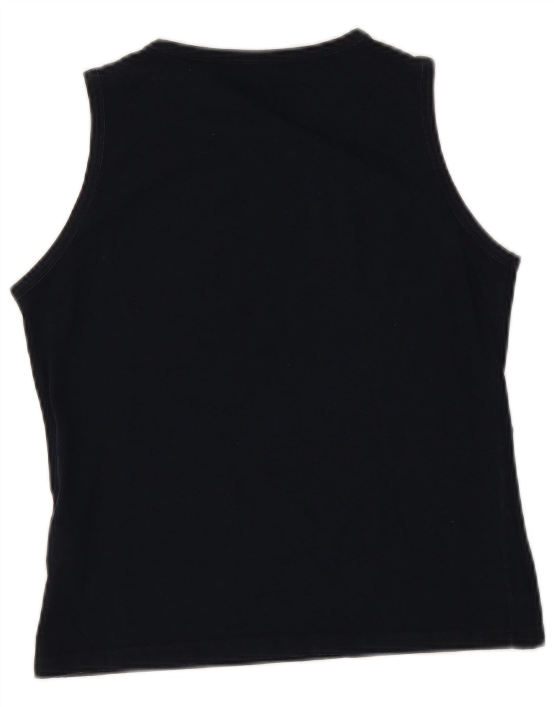 Fred Perry Womens Crop Vest Top UK 12 Medium Black Cotton