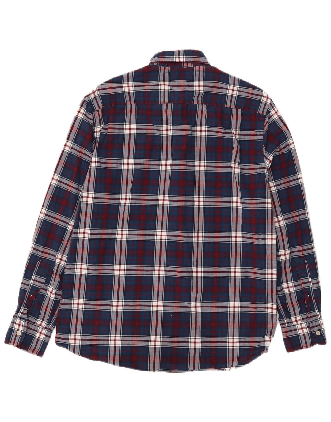 Tommy Hilfiger Uomo Flex Regular Fit Camicia Large Blu Navy a quadri in cotone