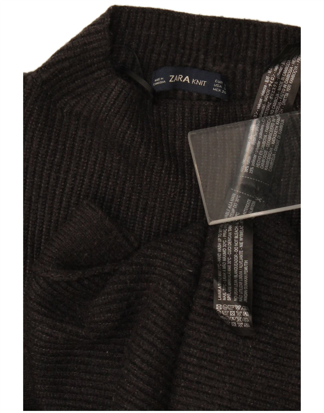 Zara Womens Oversized Turtle Neck Jumper Sweater UK 10 Small Grey Viscose