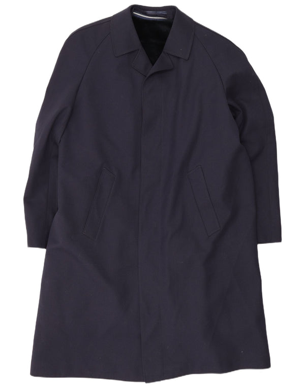 Vintage Mens Trench Coat UK 40 Large Navy Blue