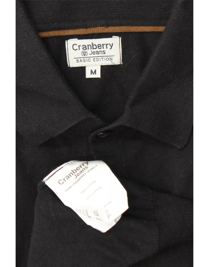 VINTAGE Boys Polo Shirt 13-14 Years Medium Black Cotton