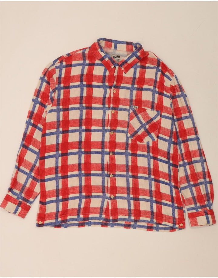Gas Mens Shirt XL Red Check Cotton