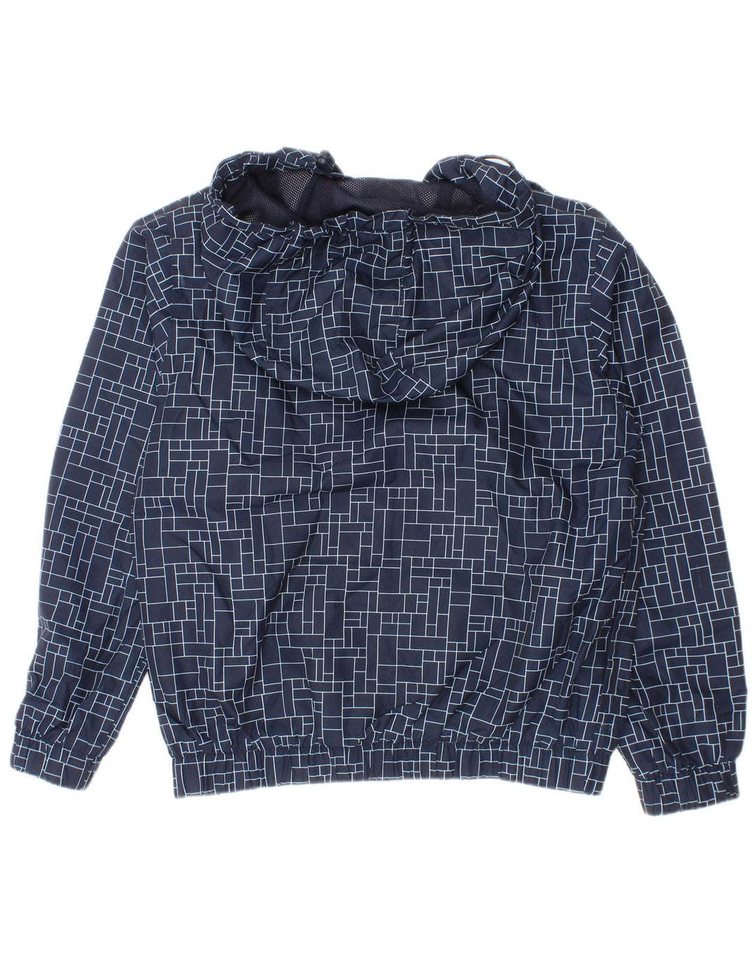 Lacoste Boys Hooded Rain Jacket 7-8 Years Blue Geometric Polyester