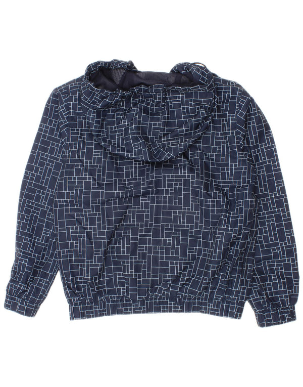 Lacoste Regnjakke med hætte til drenge 7-8 år Blå geometrisk polyester