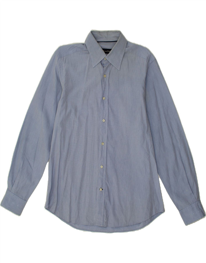 MASSIMO DUTTI Mens Shirt Large Blue Pinstripe Cotton Vintage Massimo Dutti and Second-Hand Massimo Dutti from Messina Hembry 