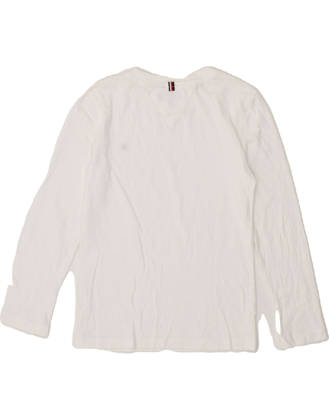 TOMMY HILFIGER Girls Top Long Sleeve 7-8 Years White Cotton Vintage Tommy Hilfiger and Second-Hand Tommy Hilfiger from Messina Hembry 