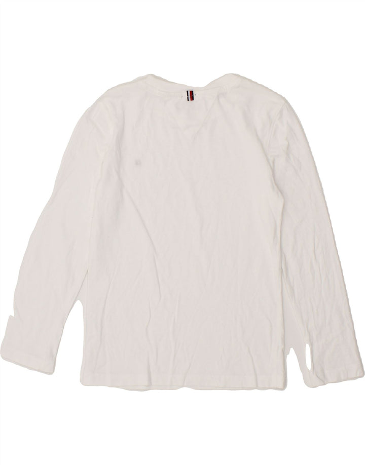 TOMMY HILFIGER Girls Top Long Sleeve 7-8 Years White Cotton Vintage Tommy Hilfiger and Second-Hand Tommy Hilfiger from Messina Hembry 