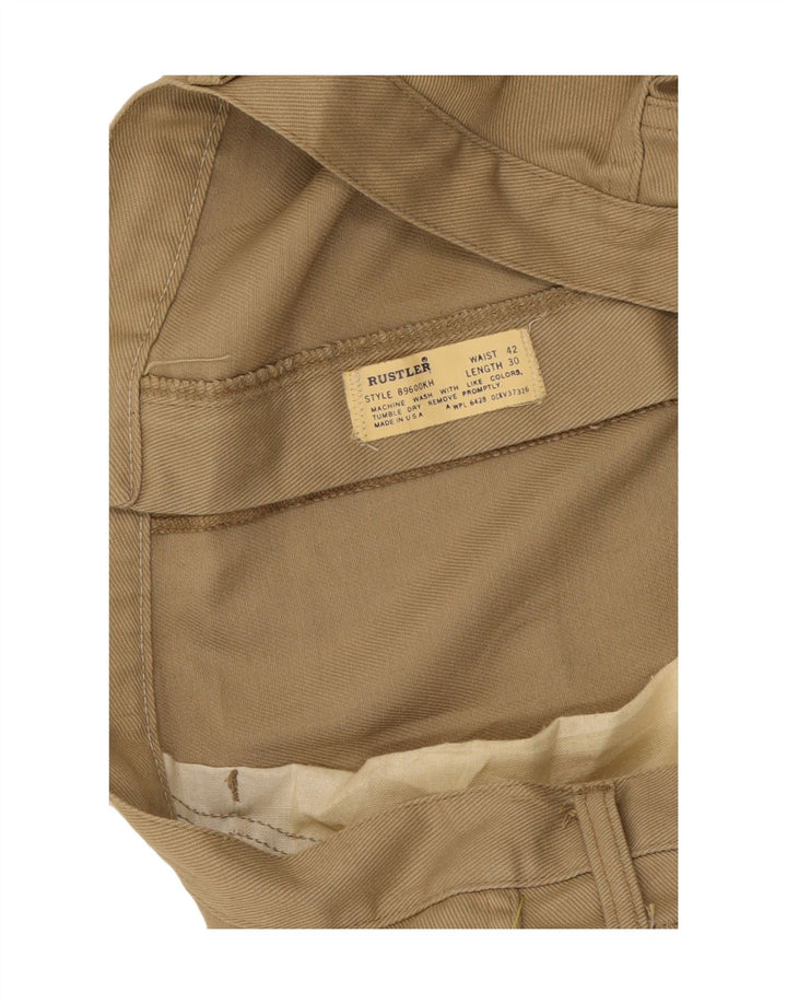 RUSTLER Mens Straight Cropped Trousers W42 L25 Beige Vintage Rustler and Second-Hand Rustler from Messina Hembry 