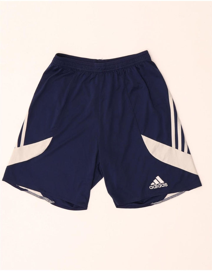Adidas Mens Climalite Sport Shorts Small  Navy Blue Colourblock Polyester