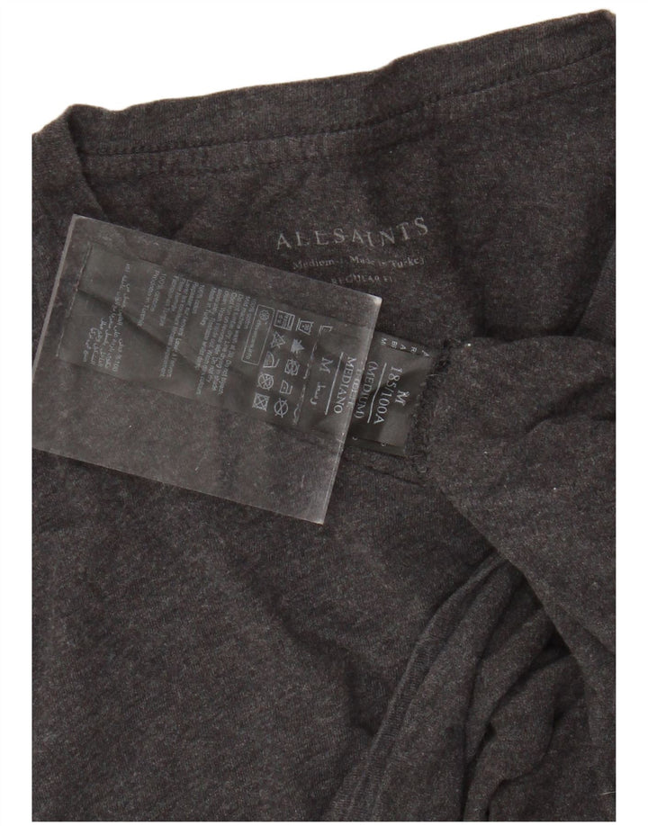 ALL SAINTS Dame T-Shirt Top UK 14 Medium Grå Bomuld