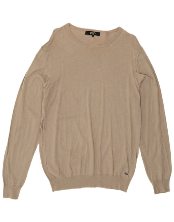 LIU JO Uomo Uomo Girocollo Maglione Maglione 2XL Cotone Beige