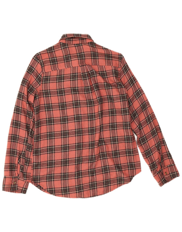 Camicia Hollister da donna in flanella con vestibilità Boyfriend UK 10 Small Pink Check Viscosa