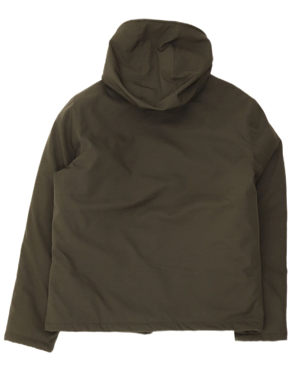 Giacca imbottita con cappuccio vintage da uomo UK 42 XL poliestere verde