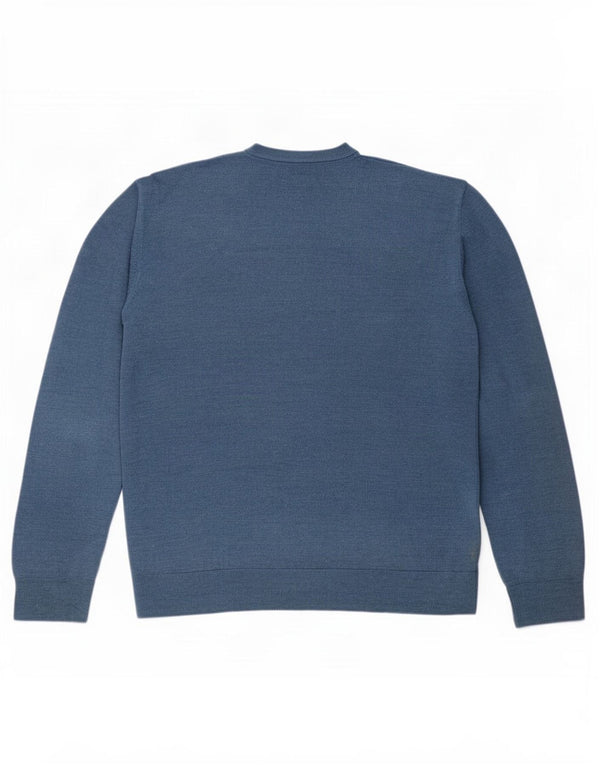 Marks & Spencer Herren-Pullover mit V-Ausschnitt, 2XL, blaues Acryl