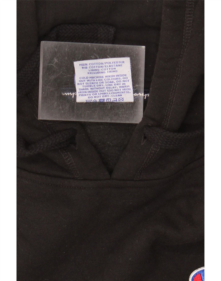 CHAMPION Mens Graphic Hoodie Jumper Medium Black Cotton