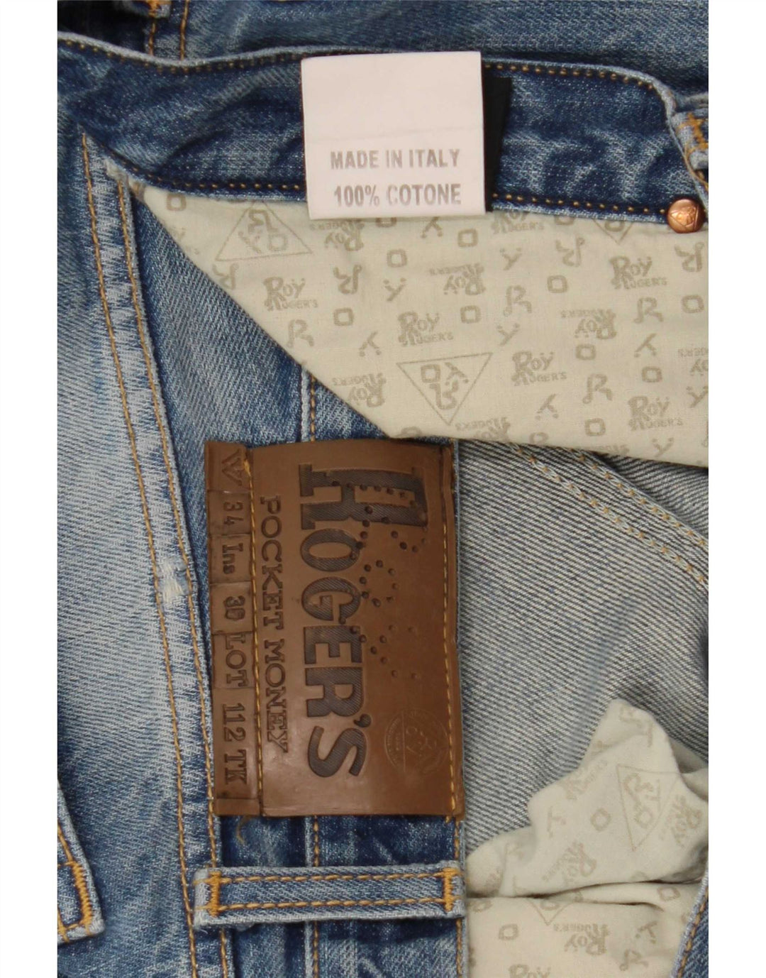 Roy Rogers Herre Distressed Straight Jeans W34 L36 Blå Bomuld