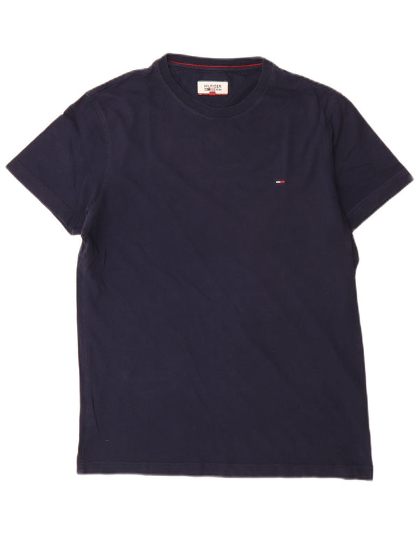 Tommy Hilfiger T-shirt regolare da uomo Top Small in cotone blu navy