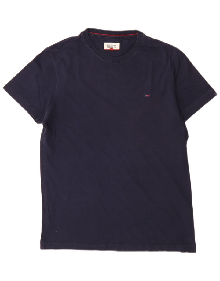 Tommy Hilfiger Mens Regular T-Shirt Top Small Navy Blue Cotton