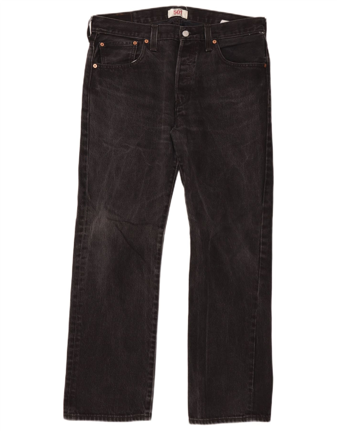 Levi's Mens 501 Straight Jeans W34 L30 Black Cotton